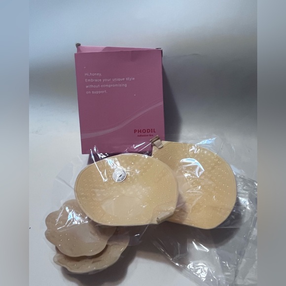 Phodil Sticky Bra Push Up Adhesive Invisible Bra Backless Strapless Sz C Nude - Picture 4 of 4